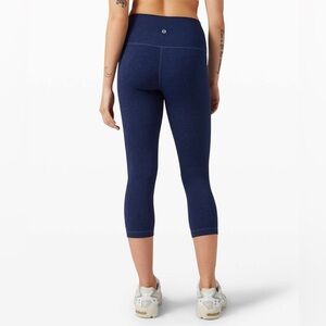 Lululemon Wunder Under Crop High-Rise *Spray 21" Indigo Spray Mineral Blue Sz 2